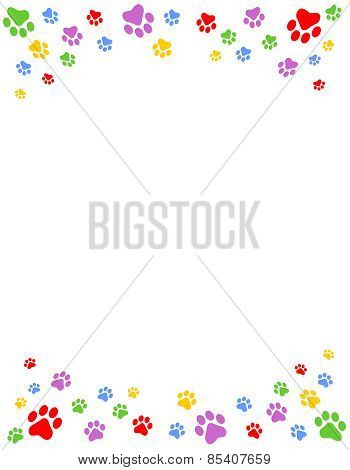 Colorful Dog Paw Print Frame