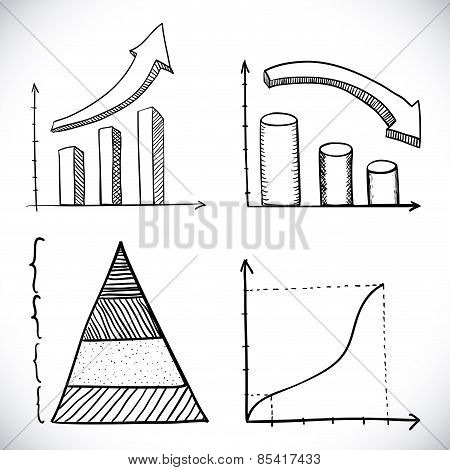 drawn infographics over white background vector illustration