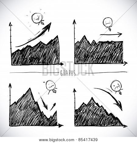 drawn infographics over white background vector illustration