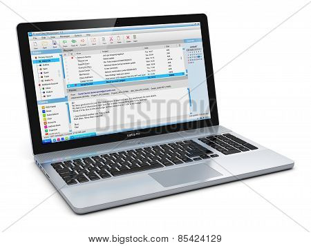 Laptop with e-mail client