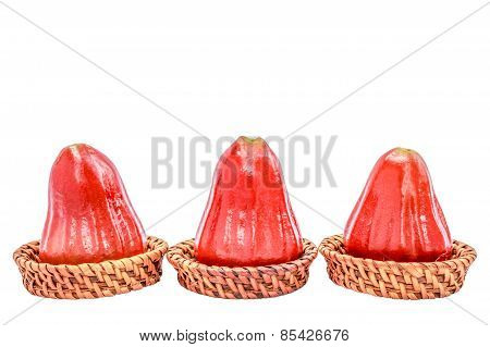Rose Apple Isolate White Background With Clipping Path