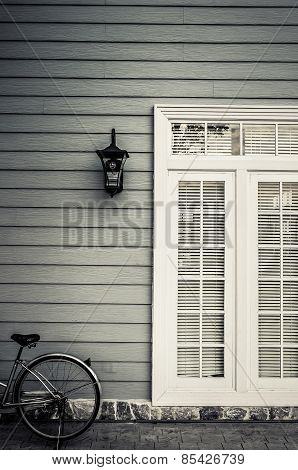 Side Of The Residentual Building In Grunge Style