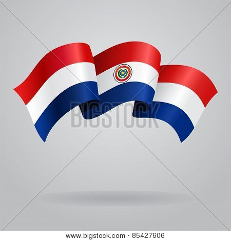 Paraguayan waving Flag. Vector illustration