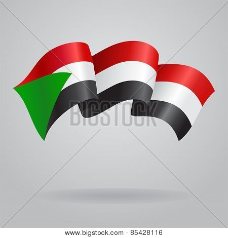 Sudanese waving Flag. Vector illustration