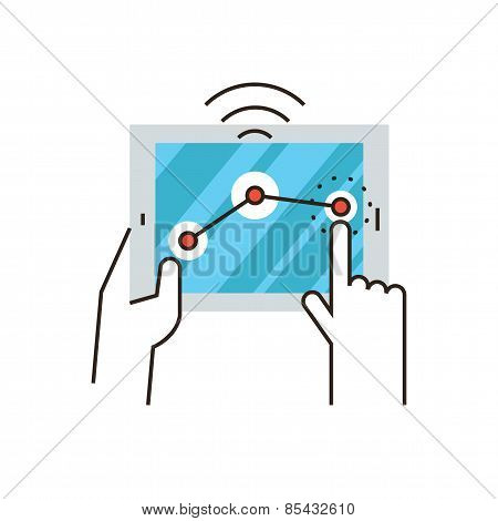 Wireless Control Flat Line Icon Concept