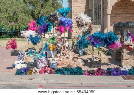 Vendors Selling Dusters Made From Ostrich Feathers