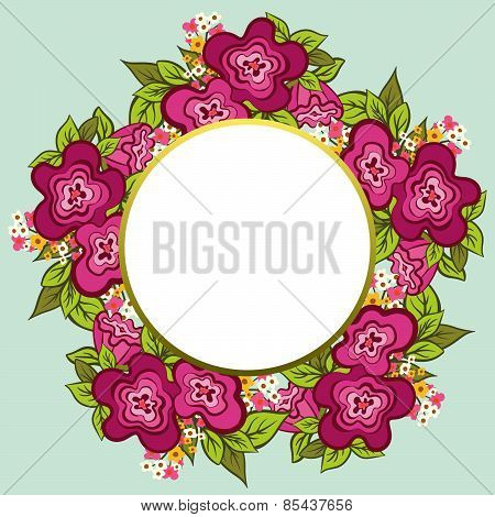 Frame With Floral Background