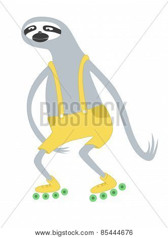Sloth With Roller Skates