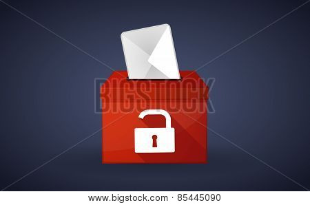 Red Ballot Box With A Lock Pad