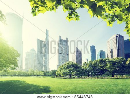 park in  lujiazui financial centre, Shanghai, China