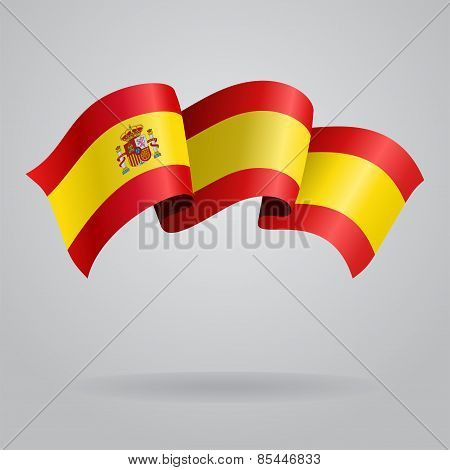 Spanish waving Flag. Vector illustration