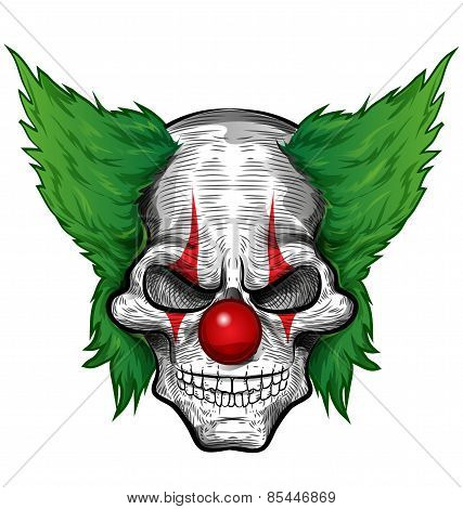 Clown Skull Isolated On White Background.clown Skull Isolated On White Background.