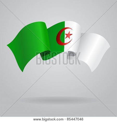 Algerian waving Flag. Vector illustration
