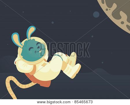 Bunny Relaxing In Space