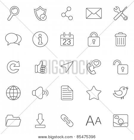 Internet line icons.Set 1.Vector