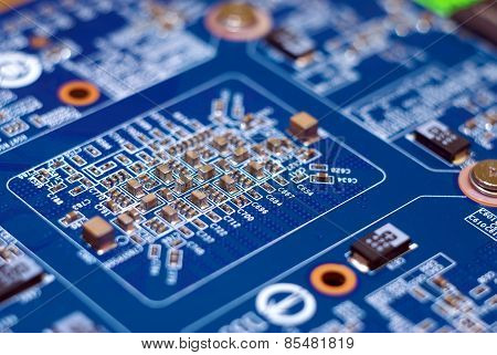 Blue electronic plate.