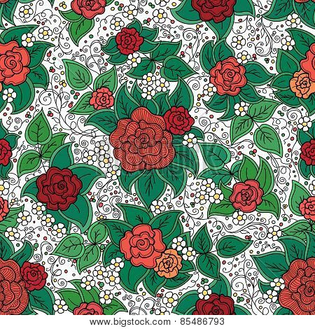 vector seamless varicolored floral pattern