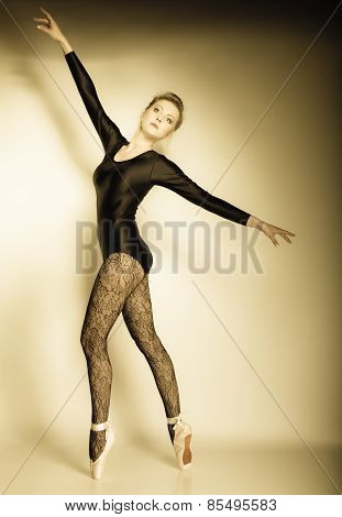 Graceful Woman Ballet Dancer Full Length