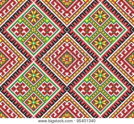 seamless embroidered good like handmade cross-stitch ethnic Ukraine pattern