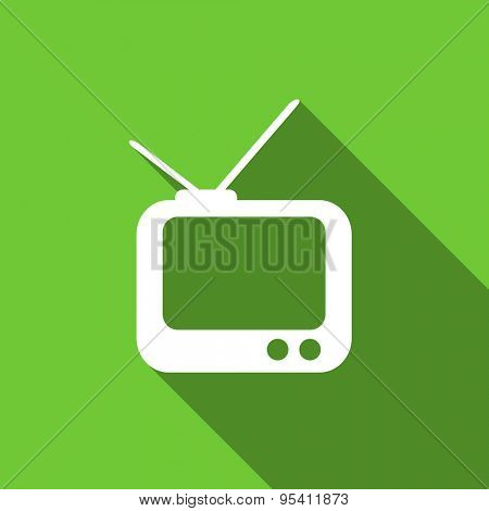 tv flat icon television sign original modern design flat icon for web and mobile app with long shadow 