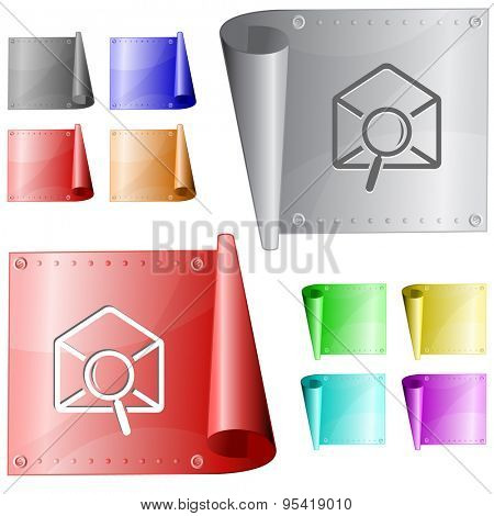 mail find. Vector metal surface.
