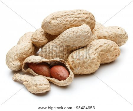 peanut pod or arachis isolated on white background cutout