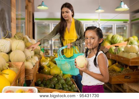 Girl at grocery store