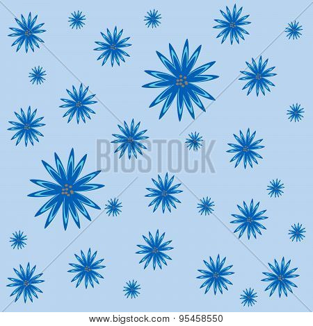 Floral blue cornflowers nature abstract background