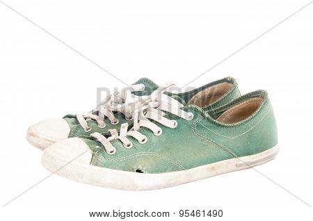 The Used Shoes  on the Isolated background