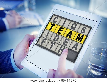 Team Puzzle Problem Solving Corporate Connection Concept