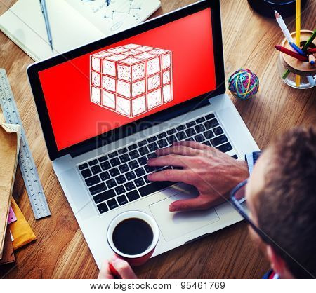 Cube Dice Dimension Logic Mind Thinking Concept