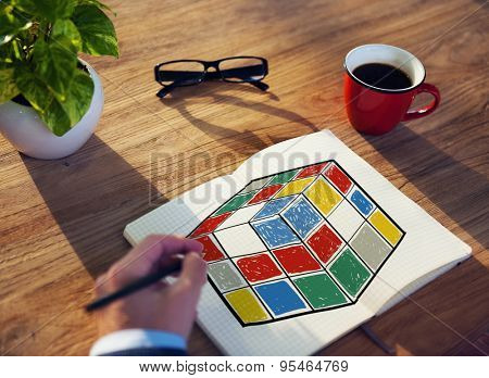 Puzzle Cube Game Cube Shape Intelligence Concept
