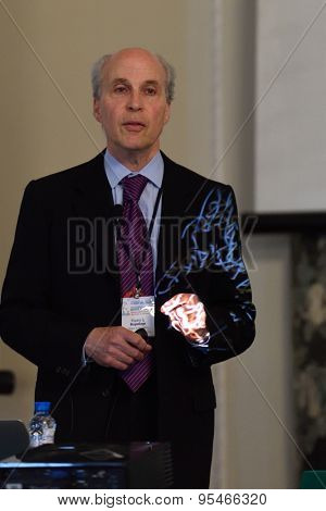ST. PETERSBURG, RUSSIA - JUNE 22, 2015: Nobel Prize Laureate in chemistry Roger Kornberg during Saint Petersburg scientific forum 