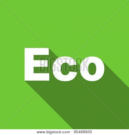 eco flat icon ecological sign original modern design flat icon for web and mobile app with long shadow 
