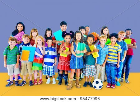 Multiethnic Children Smiling Happiness Friendship Concept