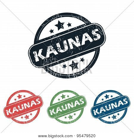 Round Kaunas city stamp set