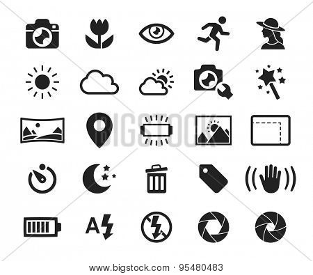 Vector camera functions & menu icons set // 01