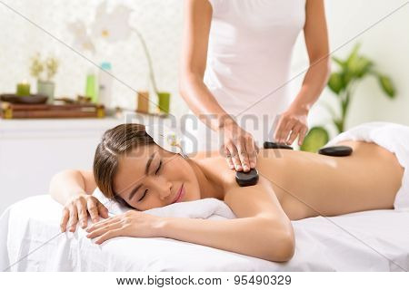 Enjoying Stone Massage