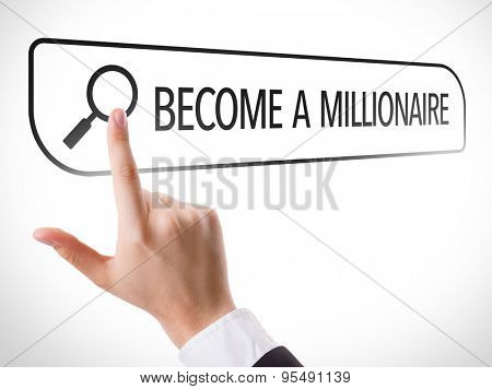 Become a Millionare written in search bar on virtual screen