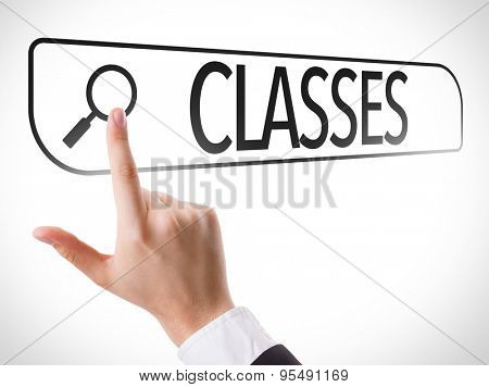 Classes written in search bar on virtual screen