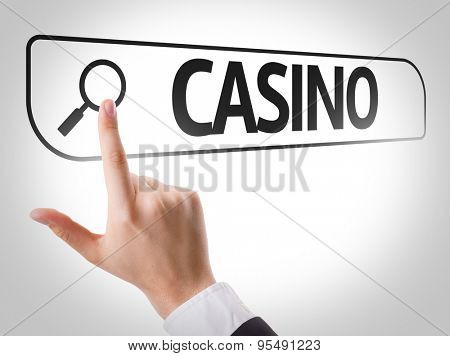 Casino written in search bar on virtual screen