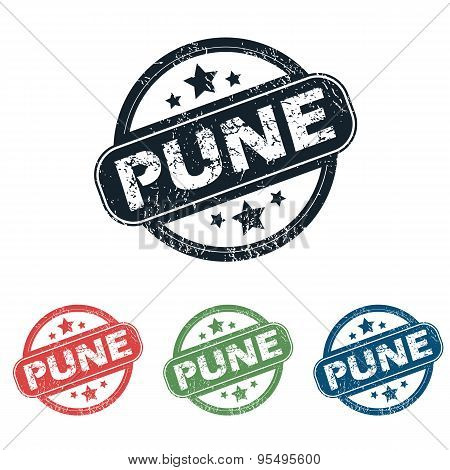 Round Pune city stamp set