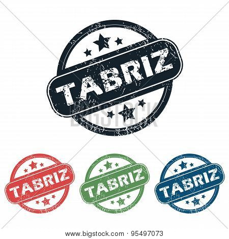 Round Tabriz city stamp set