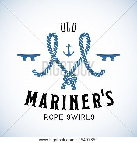 Old Mariner Abstract Vector Retro Logo Template or Vintage Label with Typography