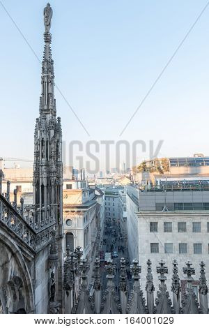 Roof of the Milan Cathedral with spiers