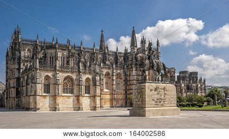 Portugal Batalha. Monastery of Santa Maria da Vitoria and better known to us all as da Batalha Monastery one of the most beautiful works of Portuguese and European architecture as well as one of the most important monuments of the Portuguese Gothic.