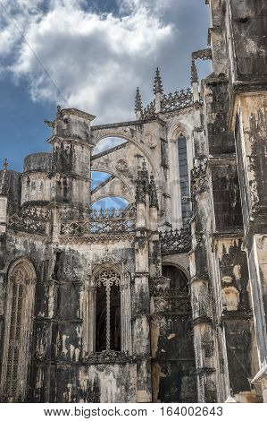 Portugal Batalha. Monastery of Santa Maria da Vitoria and better known to us all as da Batalha Monastery one of the most beautiful works of Portuguese and European architecture as well as one of the most important monuments of the Portuguese Gothic