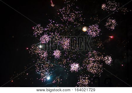 rooftop view from apartment building new year fireworks in berlin