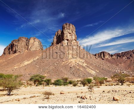 Sziklák, a Szahara sivatag, Tassili N'Ajjer, Algéria