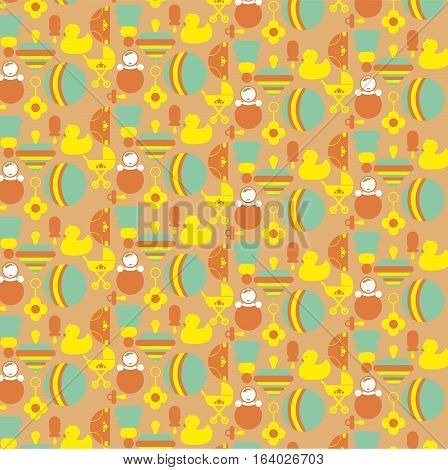 vector vintage background for children with toys